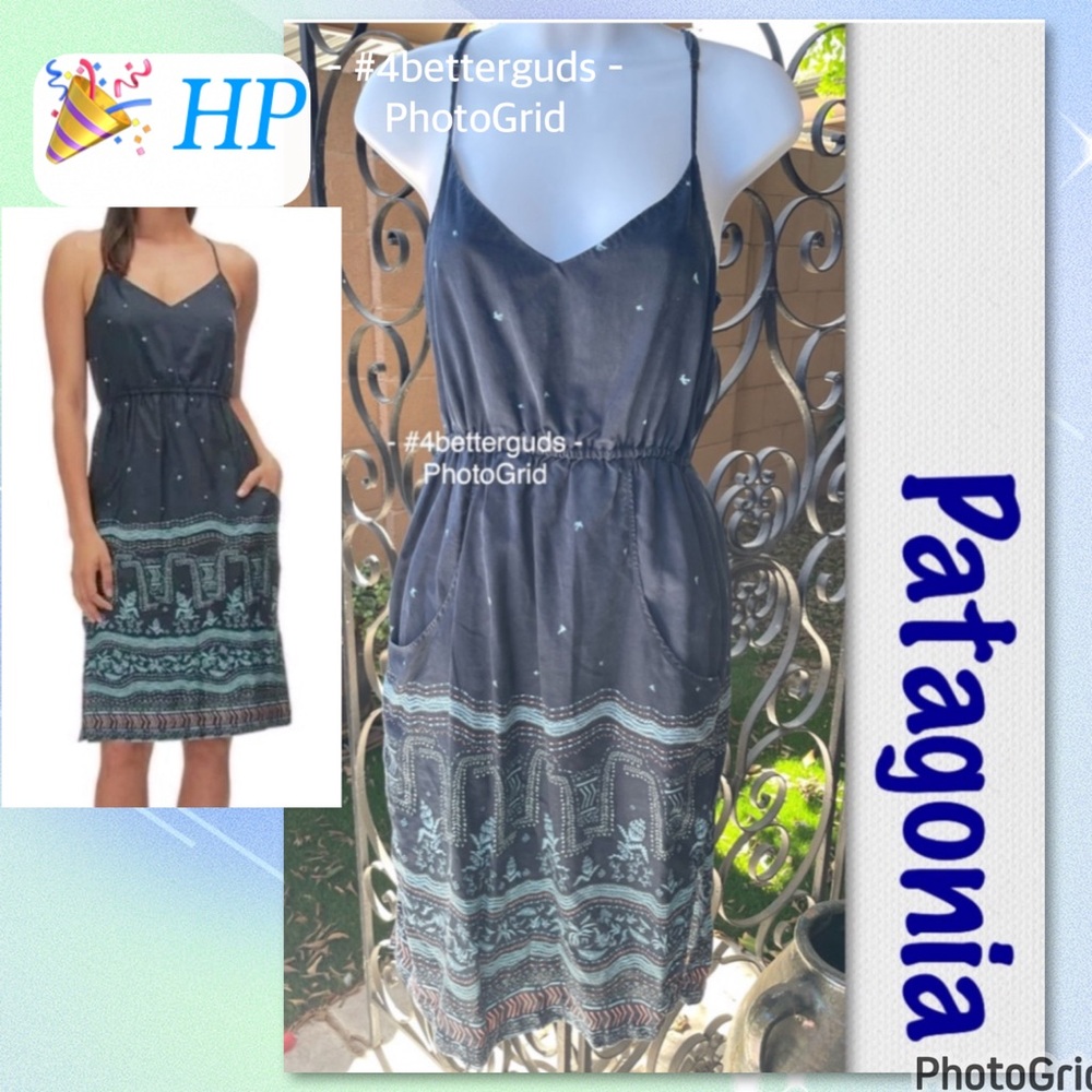 Patagonia Women Lost Wildflower Slim Fit Dress in Forest Song Navy Blue XS
